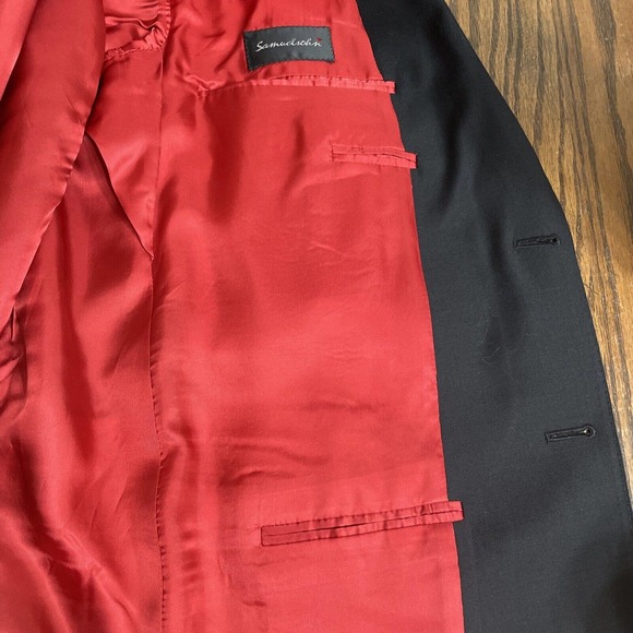 Samuelsohn Black Wool Sport Coat 42R Alton Super 110s Made in Canada Dry Cleaned - Picture 9 of 13